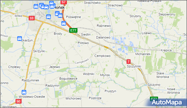 mapa Cempkowo, Cempkowo na mapie Targeo