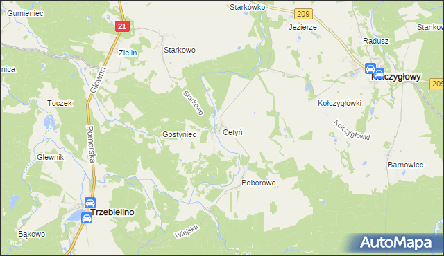 mapa Cetyń, Cetyń na mapie Targeo