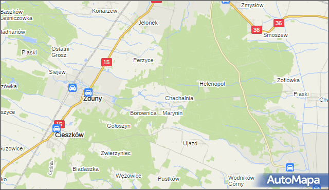 mapa Chachalnia, Chachalnia na mapie Targeo