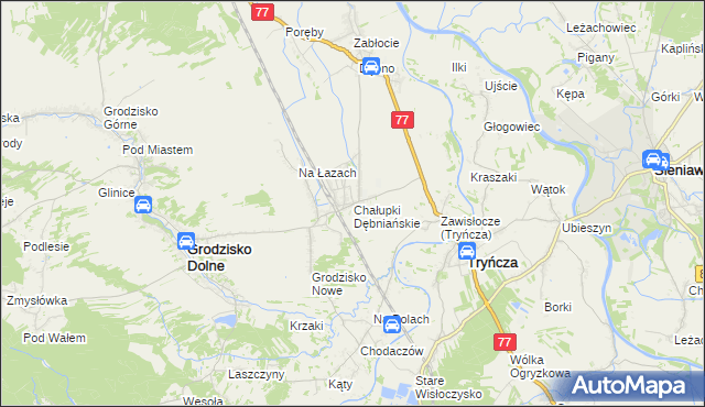 mapa Chałupki Dębniańskie, Chałupki Dębniańskie na mapie Targeo