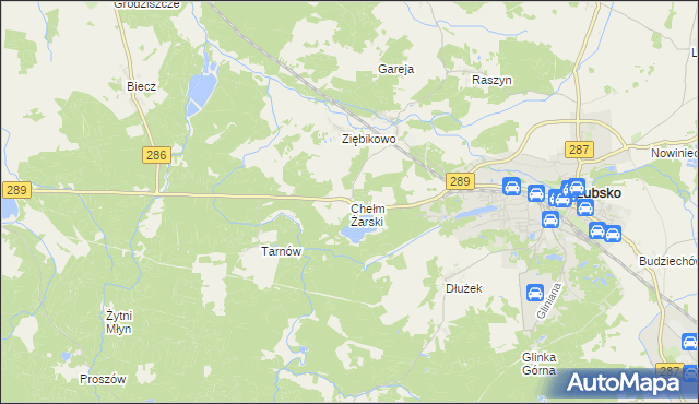 mapa Chełm Żarski, Chełm Żarski na mapie Targeo
