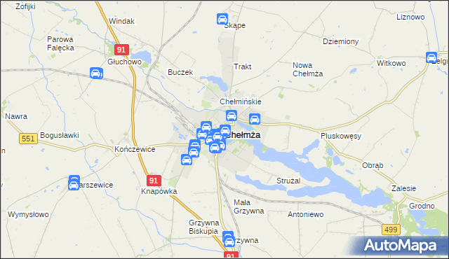 mapa Chełmża, Chełmża na mapie Targeo