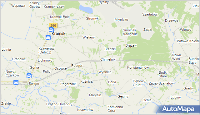 mapa Chmielnik gmina Kramsk, Chmielnik gmina Kramsk na mapie Targeo