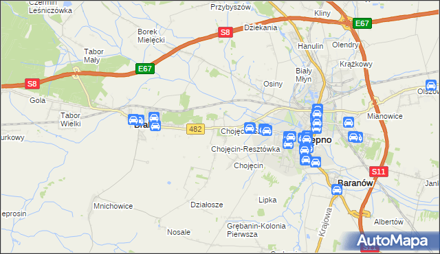 mapa Chojęcin-Szum, Chojęcin-Szum na mapie Targeo