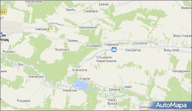 mapa Chruślanki Mazanowskie, Chruślanki Mazanowskie na mapie Targeo