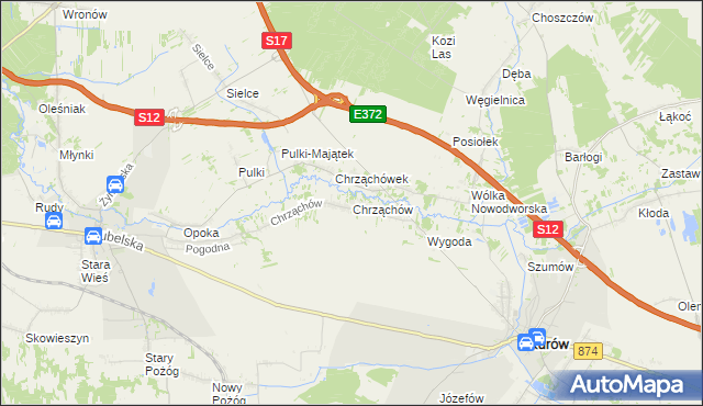mapa Chrząchów, Chrząchów na mapie Targeo
