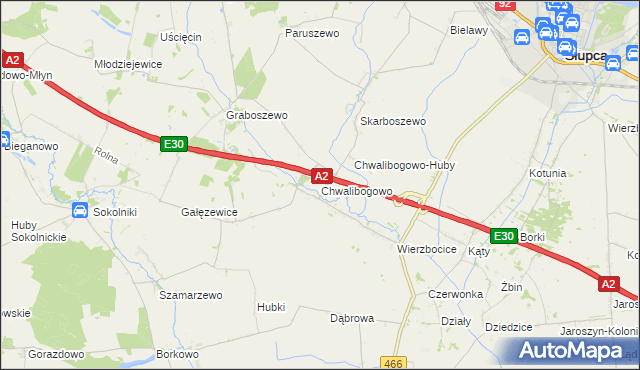 mapa Chwalibogowo gmina Strzałkowo, Chwalibogowo gmina Strzałkowo na mapie Targeo