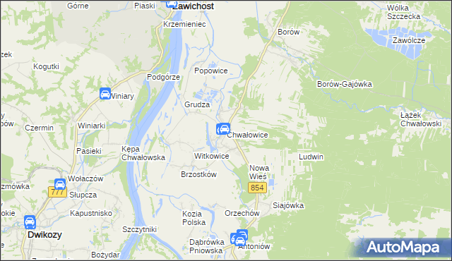 mapa Chwałowice gmina Radomyśl nad Sanem, Chwałowice gmina Radomyśl nad Sanem na mapie Targeo