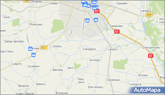 mapa Cierpigórz gmina Przasnysz, Cierpigórz gmina Przasnysz na mapie Targeo