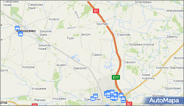 mapa Ćwiklin, Ćwiklin na mapie Targeo
