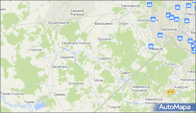 mapa Czaplino gmina Choroszcz, Czaplino gmina Choroszcz na mapie Targeo