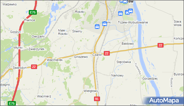 mapa Czarlin, Czarlin na mapie Targeo