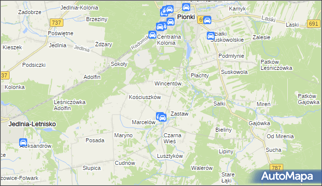 mapa Czarna Kolonia, Czarna Kolonia na mapie Targeo