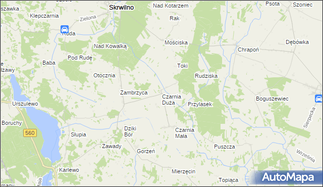 mapa Czarnia Duża, Czarnia Duża na mapie Targeo
