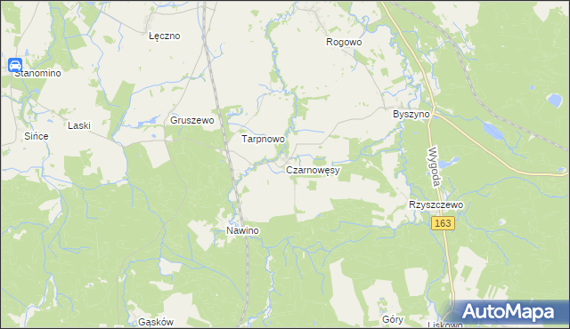 mapa Czarnowęsy, Czarnowęsy na mapie Targeo