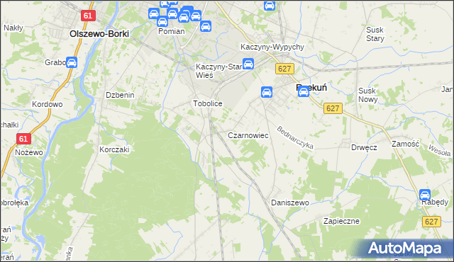 mapa Czarnowiec gmina Rzekuń, Czarnowiec gmina Rzekuń na mapie Targeo