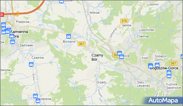 mapa Czarny Bór, Czarny Bór na mapie Targeo