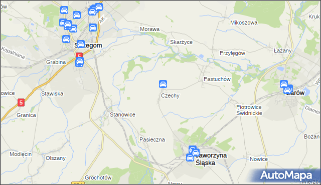 mapa Czechy gmina Jaworzyna Śląska, Czechy gmina Jaworzyna Śląska na mapie Targeo