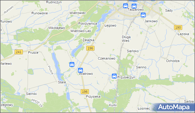 mapa Czekanowo gmina Wągrowiec, Czekanowo gmina Wągrowiec na mapie Targeo