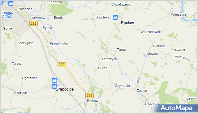 mapa Czerńczyce gmina Grębocice, Czerńczyce gmina Grębocice na mapie Targeo