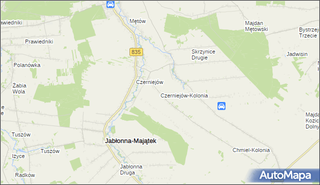 mapa Czerniejów-Kolonia, Czerniejów-Kolonia na mapie Targeo