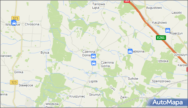 mapa Czernina, Czernina na mapie Targeo