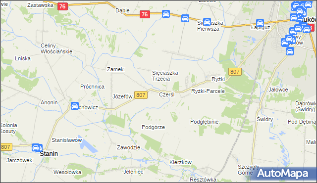 mapa Czerśl, Czerśl na mapie Targeo