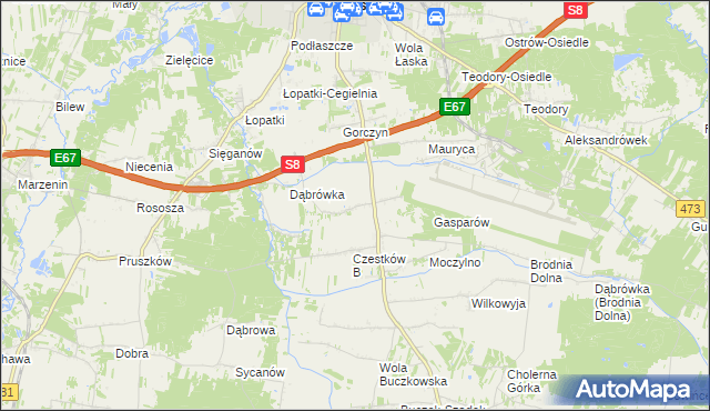 mapa Czestków A, Czestków A na mapie Targeo