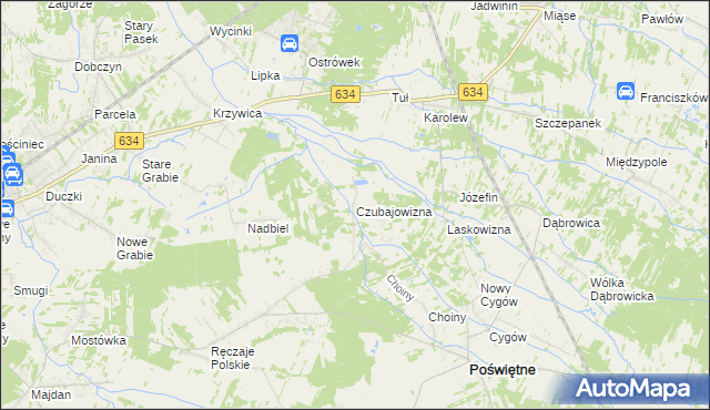 mapa Czubajowizna, Czubajowizna na mapie Targeo