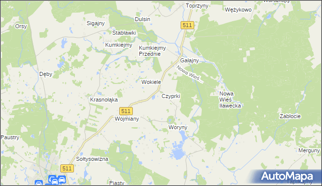 mapa Czyprki gmina Górowo Iławeckie, Czyprki gmina Górowo Iławeckie na mapie Targeo