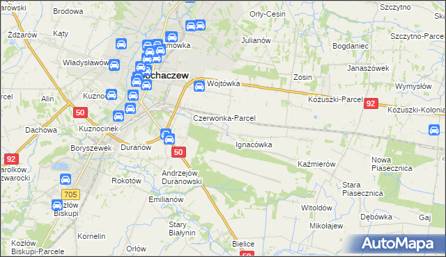 mapa Czyste gmina Sochaczew, Czyste gmina Sochaczew na mapie Targeo