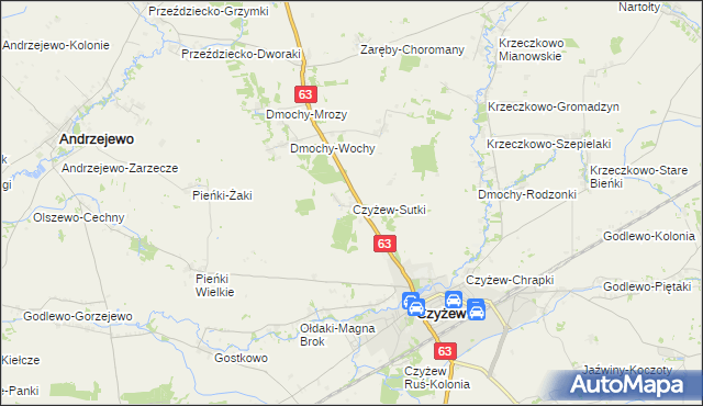 mapa Czyżew-Sutki, Czyżew-Sutki na mapie Targeo