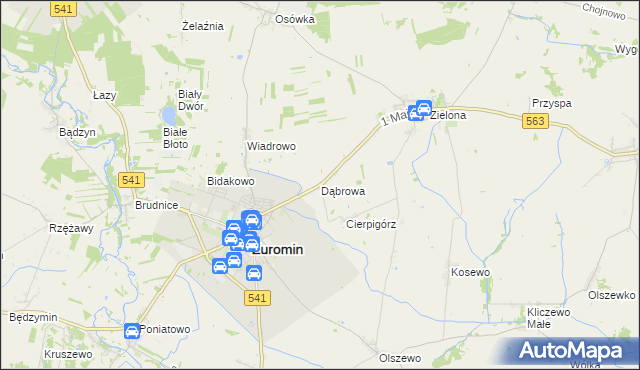 mapa Dąbrowa gmina Żuromin, Dąbrowa gmina Żuromin na mapie Targeo