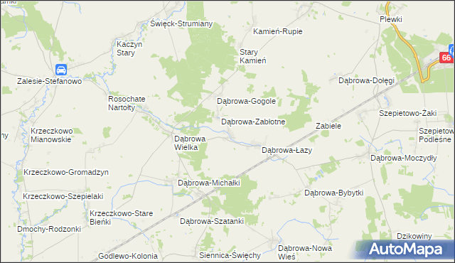 mapa Dąbrowa-Kaski, Dąbrowa-Kaski na mapie Targeo