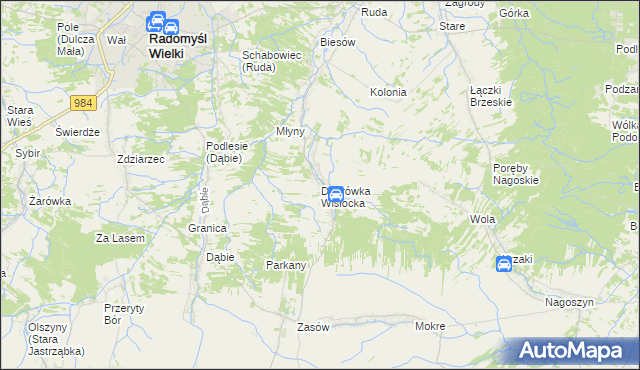 mapa Dąbrówka Wisłocka, Dąbrówka Wisłocka na mapie Targeo