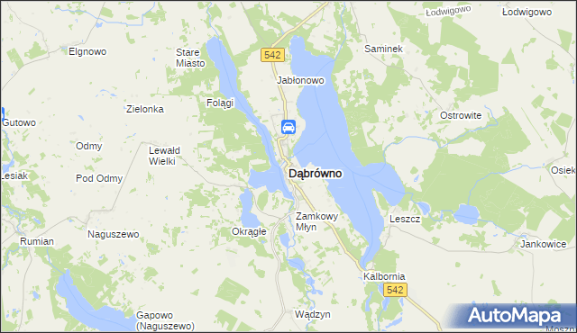 mapa Dąbrówno powiat ostródzki, Dąbrówno powiat ostródzki na mapie Targeo