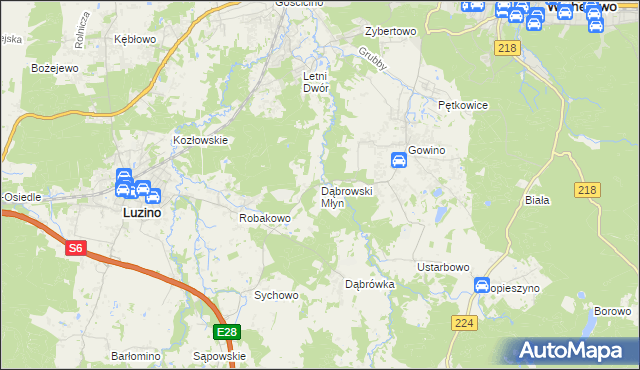 mapa Dąbrowski Młyn, Dąbrowski Młyn na mapie Targeo