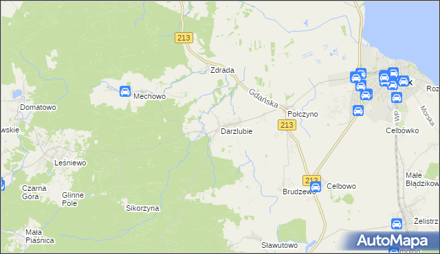 mapa Darzlubie, Darzlubie na mapie Targeo