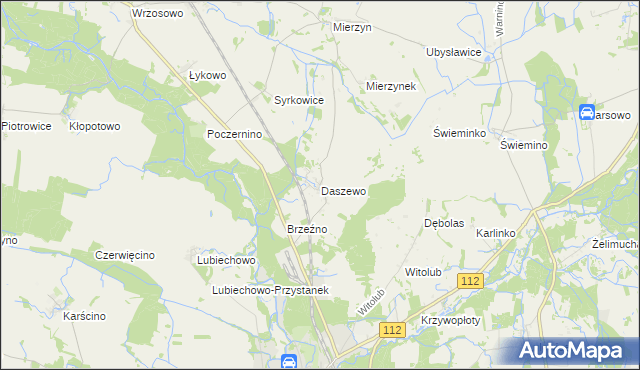 mapa Daszewo, Daszewo na mapie Targeo