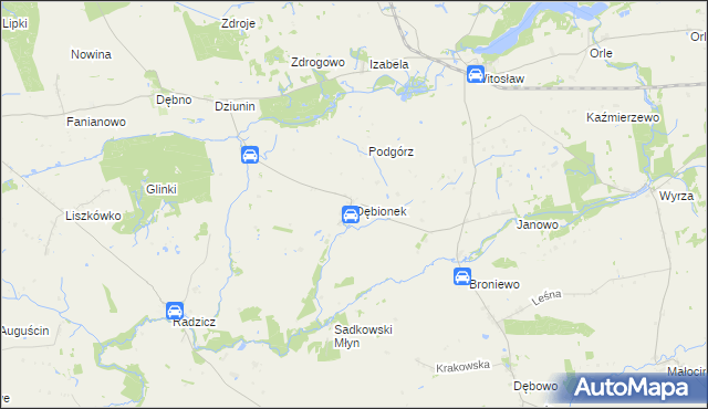 mapa Dębionek, Dębionek na mapie Targeo