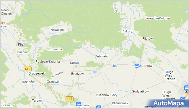 mapa Dębniałki gmina Blizanów, Dębniałki gmina Blizanów na mapie Targeo