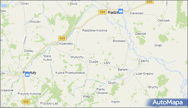 mapa Dębówka gmina Radziłów, Dębówka gmina Radziłów na mapie Targeo