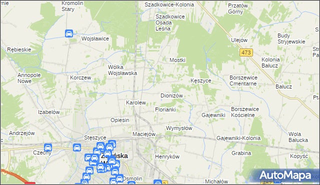 mapa Dionizów, Dionizów na mapie Targeo