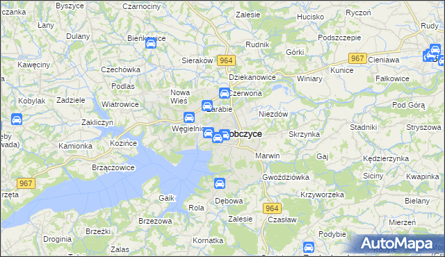 mapa Dobczyce, Dobczyce na mapie Targeo