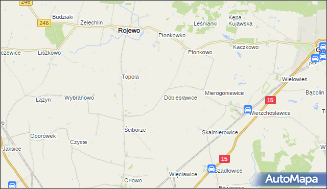 mapa Dobiesławice gmina Rojewo, Dobiesławice gmina Rojewo na mapie Targeo