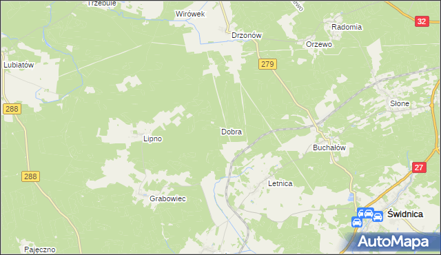 mapa Dobra gmina Świdnica, Dobra gmina Świdnica na mapie Targeo