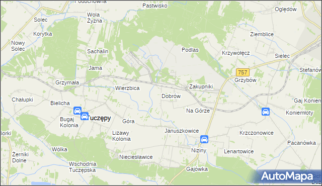 mapa Dobrów gmina Tuczępy, Dobrów gmina Tuczępy na mapie Targeo