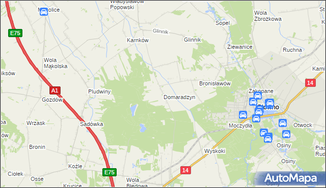 mapa Domaradzyn, Domaradzyn na mapie Targeo