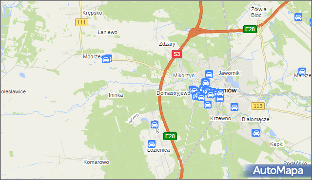 mapa Domastryjewo, Domastryjewo na mapie Targeo