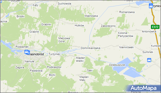 mapa Dominikanówka, Dominikanówka na mapie Targeo